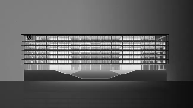 Konzeptmodell MSC Headquarters Hamburg, Massivit&auml;t und Leichtigkeit, Bild: E2A