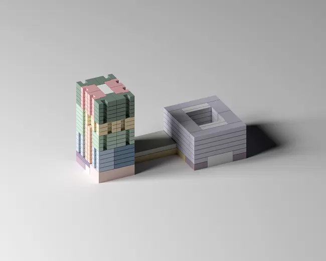 Hochhaus und Gewerbebau, Nutzungsverteilung
Die Sockelzone verbindet Hochhaus und Gewerbebau und erstreckt sich &uuml;ber zwei Geschosse. Im Erdgeschoss befinden sich logistische Funktionen f&uuml;r gewerbliche und dienstleistungsorientierte Nutzungen des Gewerbehauses, Detailhandel, sowie ein Gastrobetrieb die den erweiterten Landschaftsraum im Sinne einer Stadtraumaktivierung bespielen kann. Dar&uuml;ber befindet sich das Forum.
